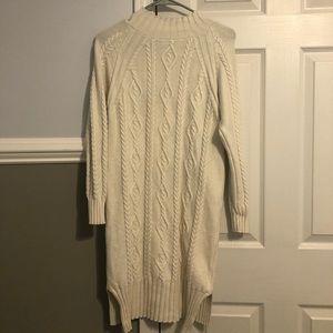 White sweater dress